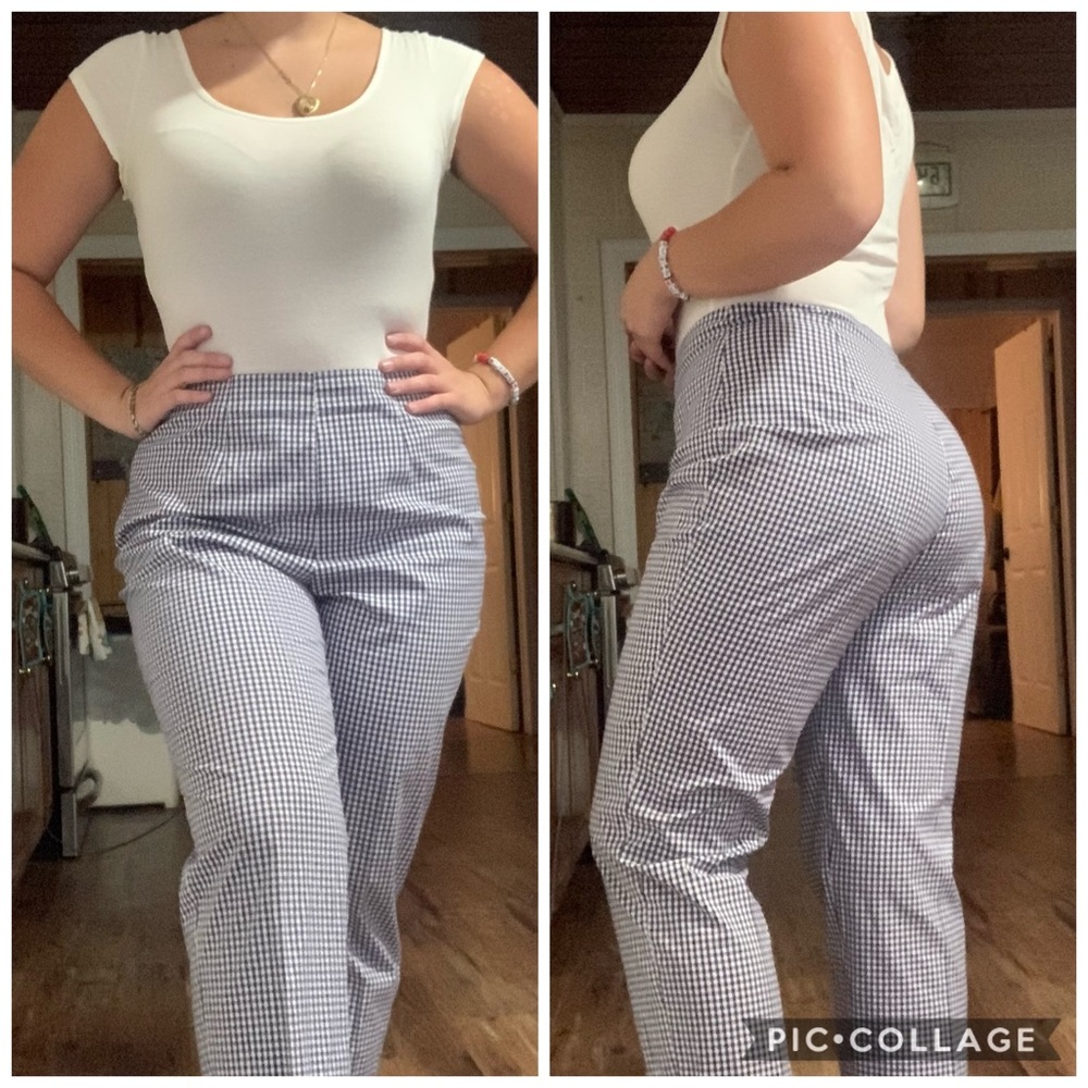Piazza Sempione Navy blue Gingham Trousers